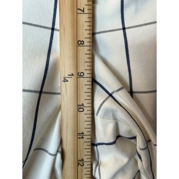 Banana Republic Ryan Pants Size 14L White Black Checkered Mid Rise Straight Leg - Picture 12 of 13